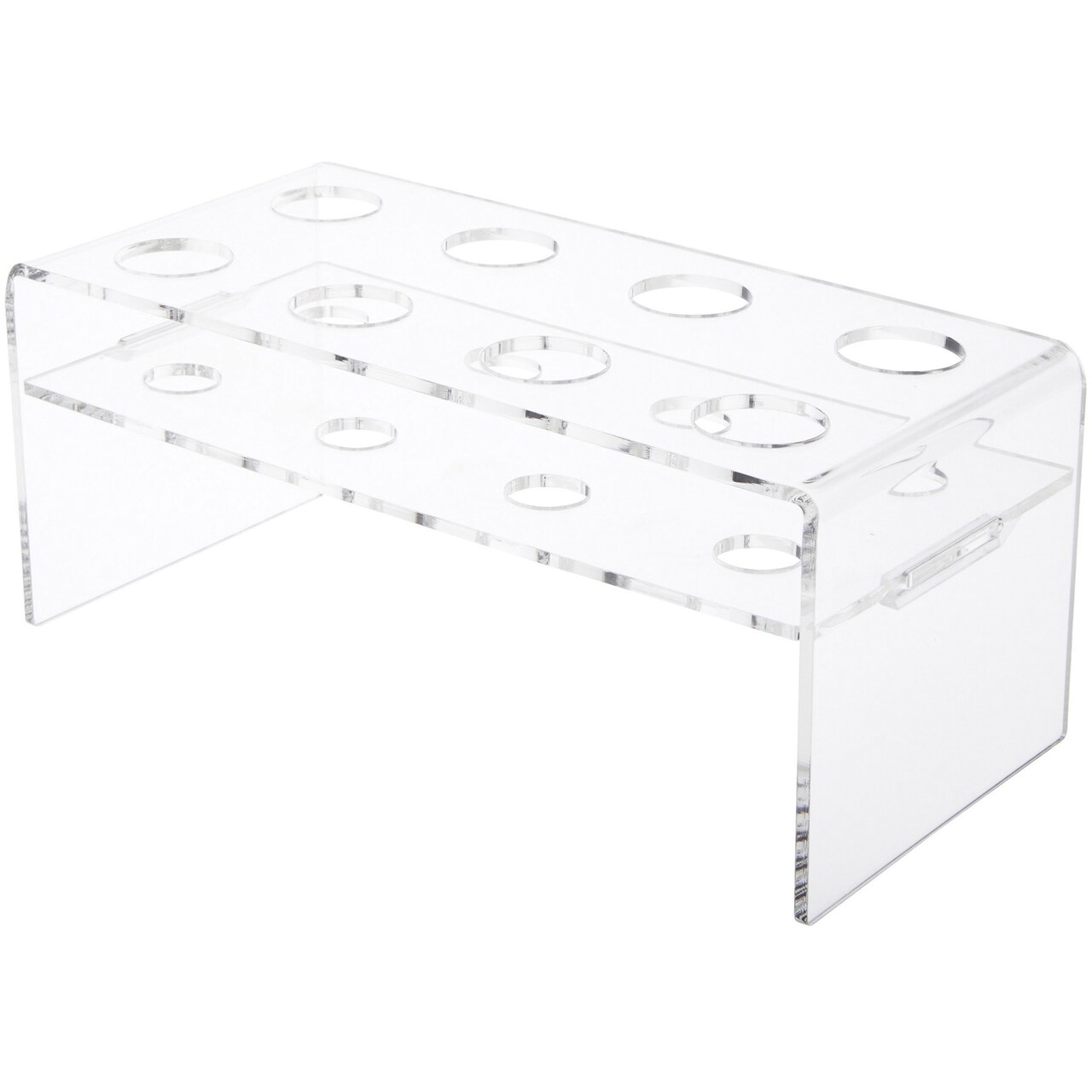 Plymor Clear Acrylic Ice Cream Cone Display Holder Riser, 5.125" H x 2.375" W x 6" D (Fits 8 Sugar Cones)